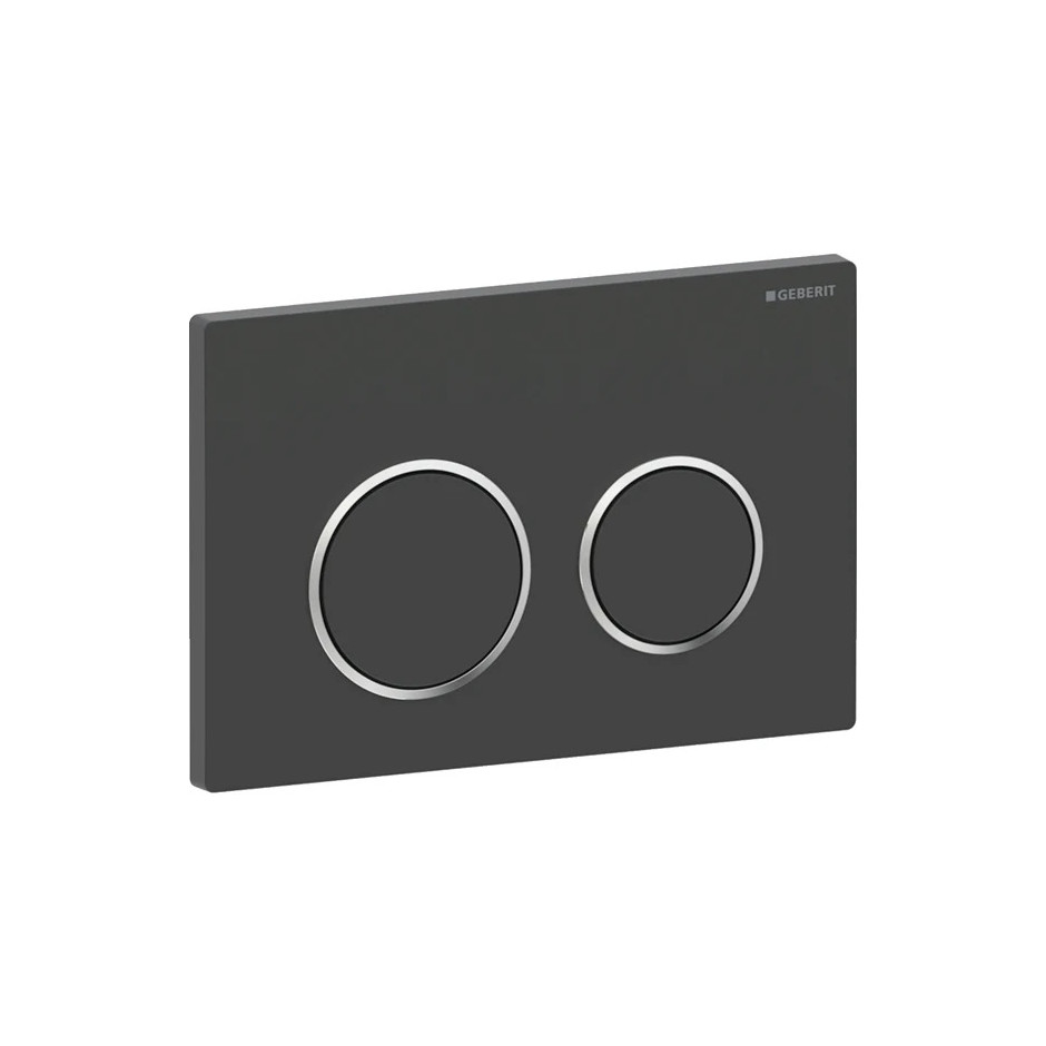 Geberit Omega20 Przycisk uruchamiający, przedni/górny, czarny mat-chrom-czarny mat, easy-to-clean