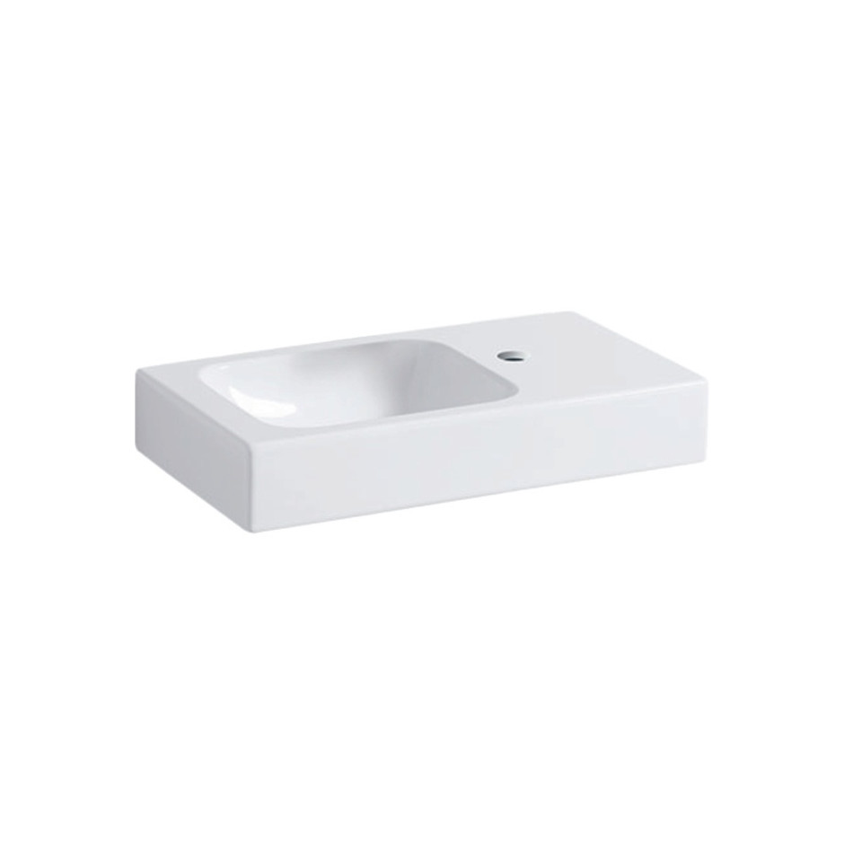 Geberit iCon Umywalka kompaktowa, B53cm, 13.5cm, T31cm, bez przelewu, z otworem na baterię po prawej stronie, z powierzc