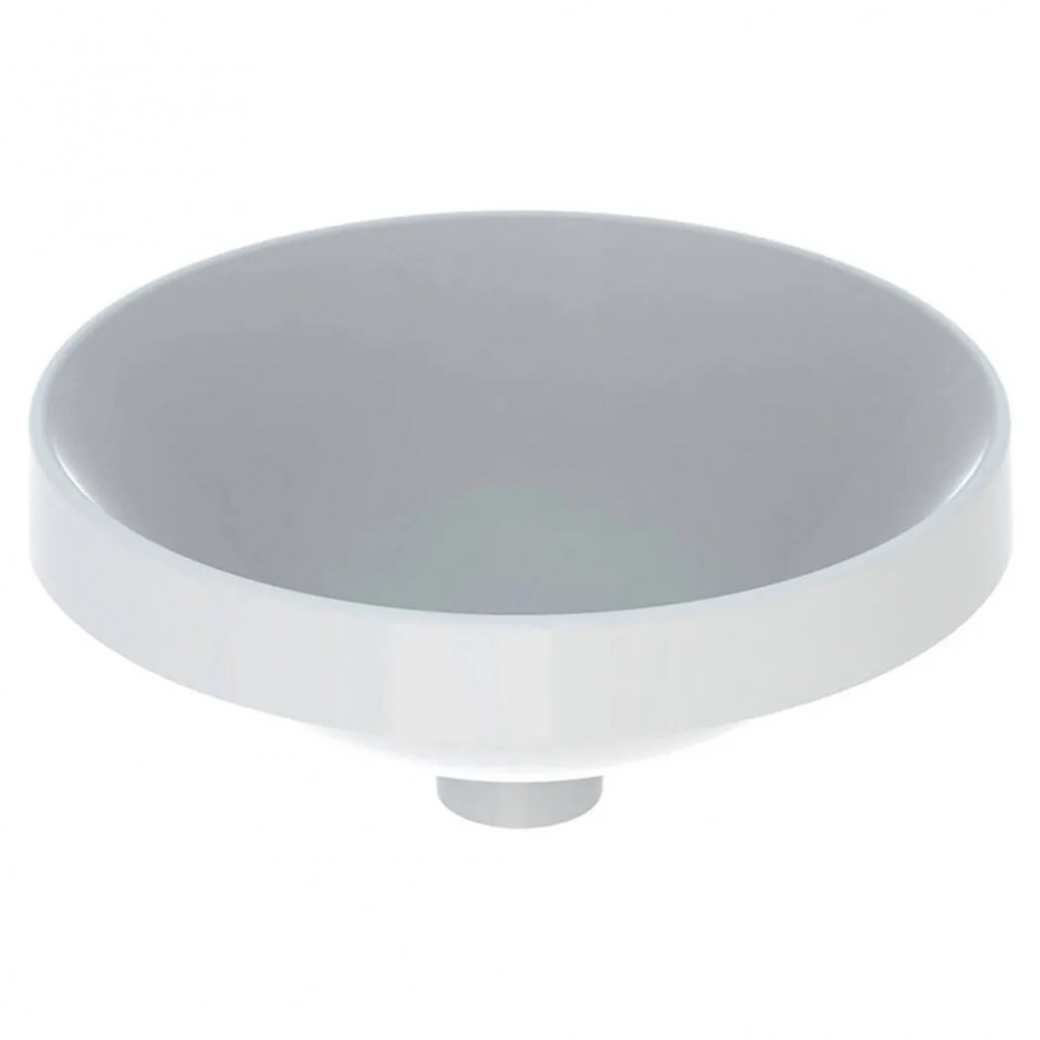Geberit Variform Umywalka wpuszczana w blat, okrągła, D40cm, H17.8cm, bez przelewu, bez otworu na baterię, szkliwiony spód