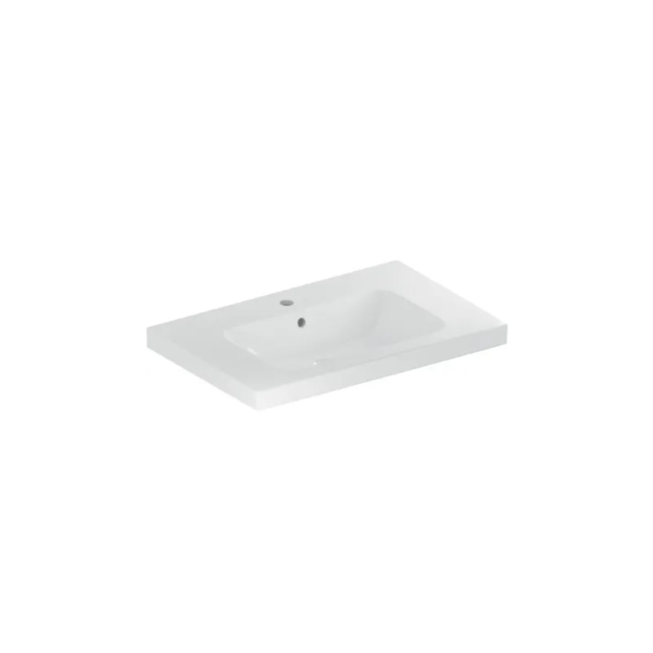 Geberit iCon Light Umywalka, B90cm, H16cm, T48cm, bez przelewu, bez otworu na baterię, z powierzchnią odkładczą, KeraTect