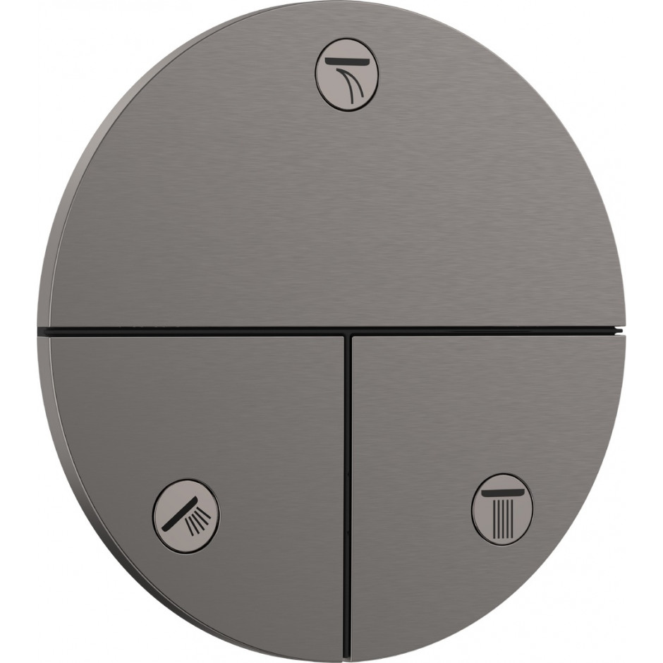 Hansgrohe ShowerSelect Comfort S Zawór odcinający podtynkowy do 3 odbiorników Czarny Chrom Szczotkowany