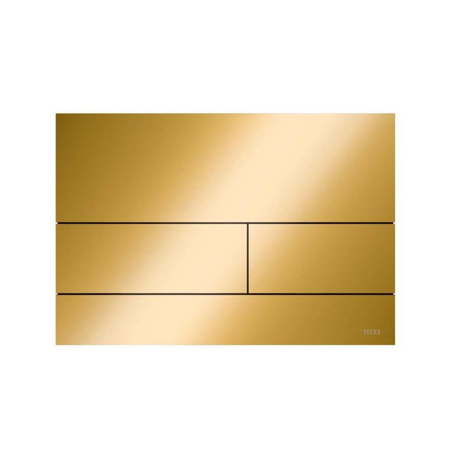 TECE sqaure II - przycisk spłukujący z metalu do WC, złoty optyczny połysk - 823384_O1