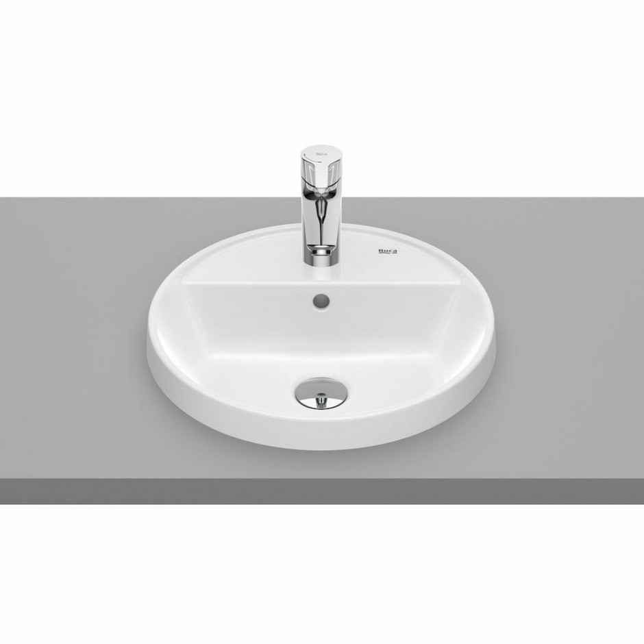 Roca Gap Umywalka Blatowa Okrągła 40 Cm, Z Otworem Na Baterię, Z Przelewem, Supraglaze - 841308_O1