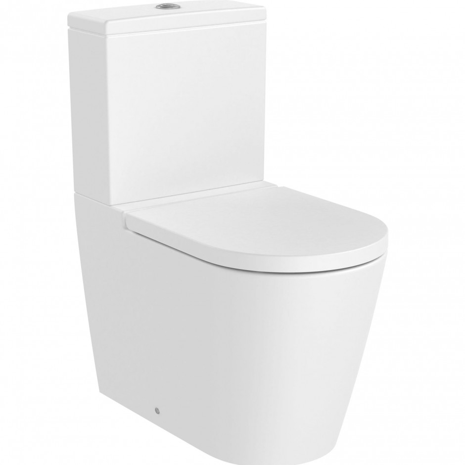 Roca Inspira Round miska wc do kompaktu rimless, biały mat - 819654_O1