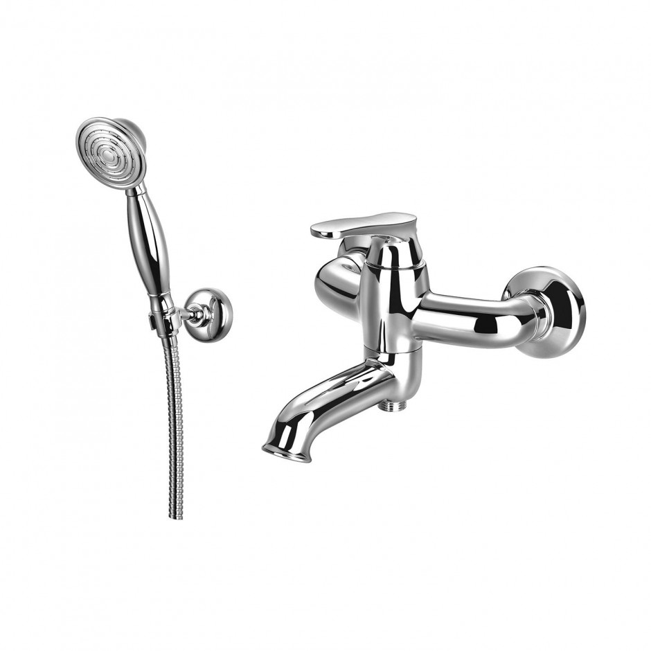 Omnires Art Deco bateria wannowa z zestawem prysznicowym, chrom - 794213_O1