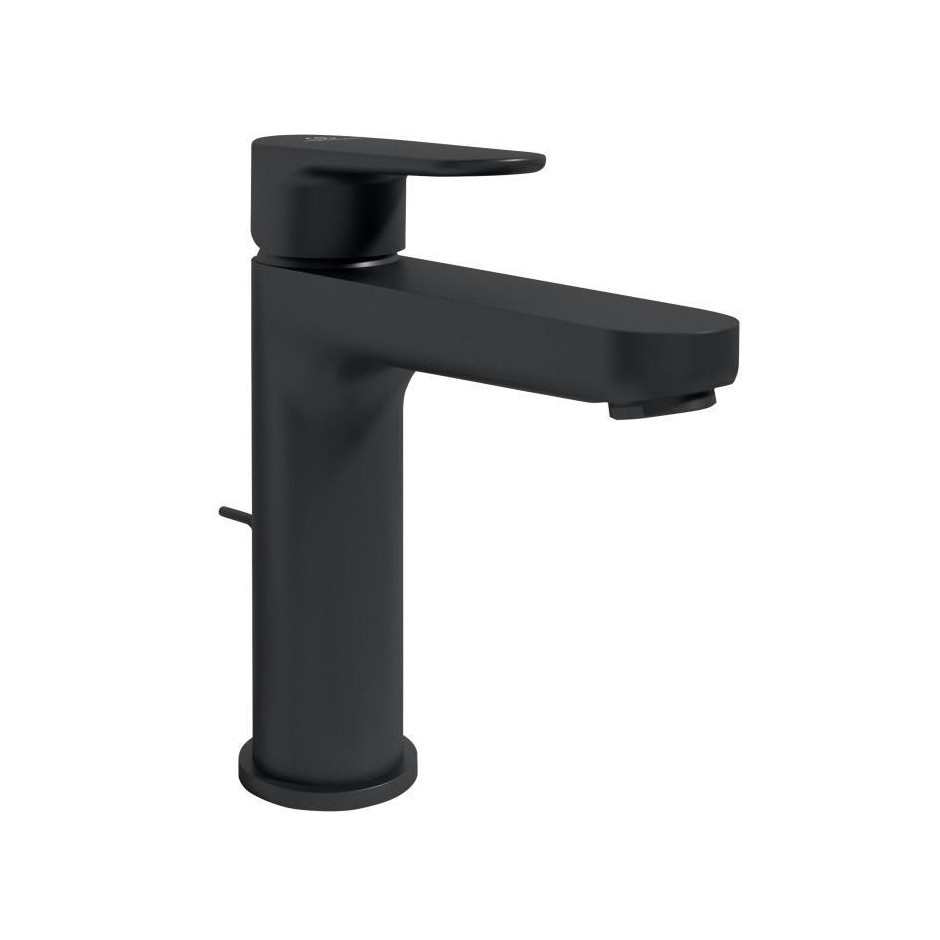 Ideal Standard Cerafine O Grande bateria umywalkowa z zestawem odpływowym z cięgnem, silk black - 895633_O1