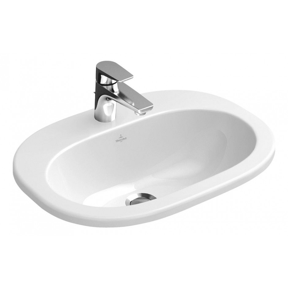 Kompletna Łazienka Zestaw Villeroy & Boch O.Novo Miska WC wisząca z deską wolnoopadającą, umywalką 56 cm i armaturą Kludi Bozz - 427144_O1
