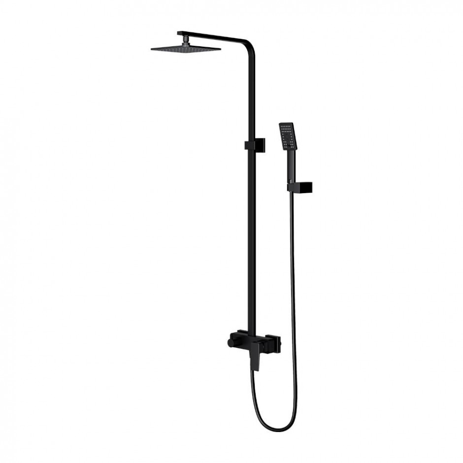 Omnires Parma system prysznicowy natynkowy, czarny mat - 794290_O1