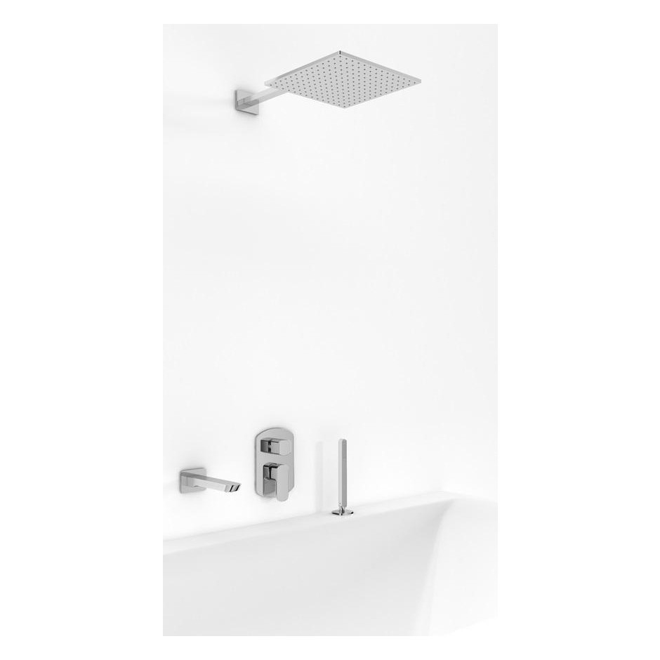 Kohlman Foxal kompletny zestaw natryskowy podtynkowy ze słuchawką, wylewką wannową i deszczownicą kwadratową 30x30cm - 760050_O1