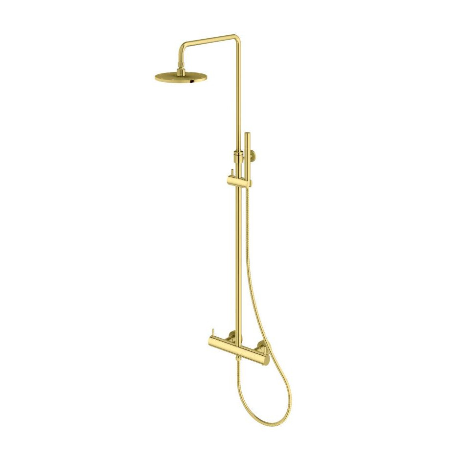 Kohlman Axel Gold Zestaw prysznicowy z baterią termostatyczną i deszczownicą 20cm złoty - 831997_O1