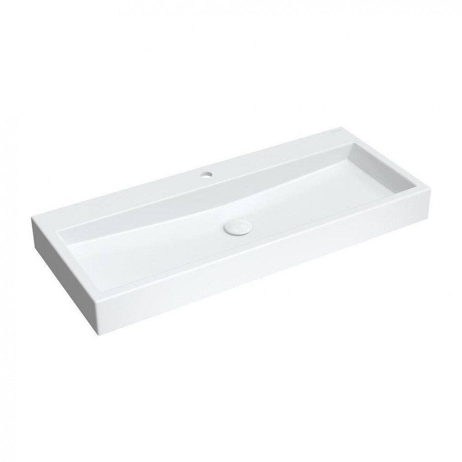 Omnires Thasos Umywalka Nablatowa/Wisząca Marble+, 100X42Cm, Biały Połysk - 844437_O1