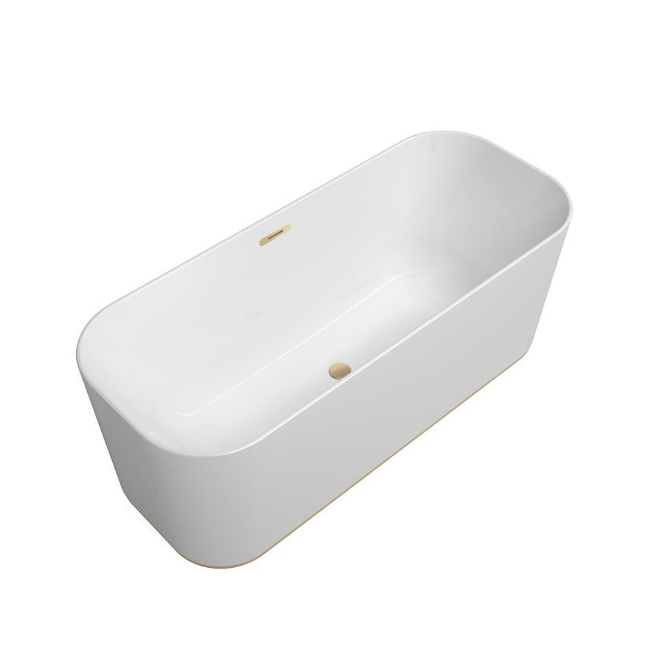 Villeroy & Boch Finion Wanna wolnostojąca z podświetleniem LED, pierścień ozdobny w wykończeniu złotym 170x70 cm biała - 766387_O1