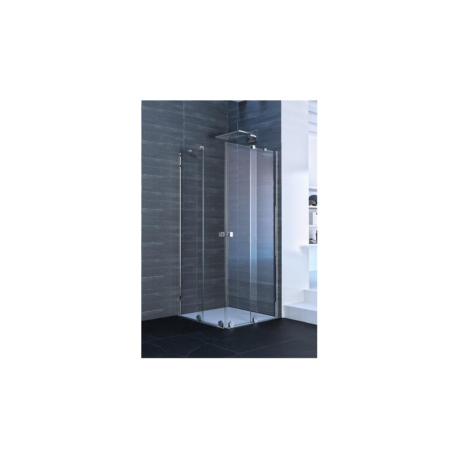HÜPPE Xtensa pure drzwi suwane 2-częściowe, wejście narożnikowe, mocowanie lewe Black Edition - 742601_O1