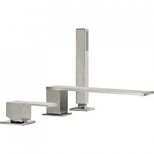 Tres Cuadro Exclusive bateria wannowa stojąca 3-otworowa kompletna stalowy - 525450_O1