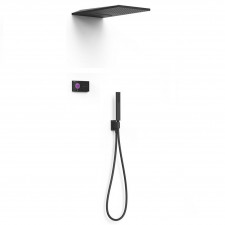 Tres Shower Technology Podtynkowy termostatyczny elektroniczny zestaw prysznicowy Blue Edition z deszczownicą Matowa czerń - 823959_O1