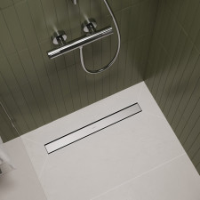 Hansgrohe RainDrain Go Kompletny odpływ liniowy 100 ruszt ozdobny do płytki Stal Szlachetna Szczotkowana