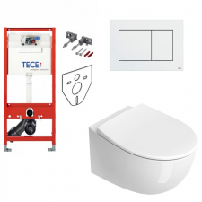 Tece stelaż  Catalano Italy Zestaw Miska wisząca + Deska w/o + Przycisk (0711520001+0751100001) biały