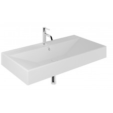 Kludi Resa umywalka ceramiczna podwieszana, prostokątna, 101x50, z otworem na baterię, biały mat