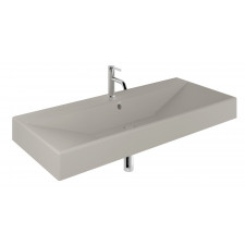 Kludi Resa umywalka ceramiczna podwieszana, prostokątna, 121x50, z otworem na baterię, jasny szary mat