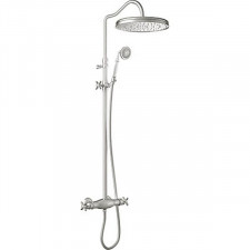 Tres Mono-Clasic kompletny zestaw prysznicowy natynkowy z baterią termostatyczną deszczownica średnica 310 mm stalowy - 748024_O1