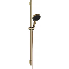 Hansgrohe Rainfinity Zestaw prysznicowy 130 3jet EcoSmart z drążkiem S Puro 90 cm PushSlider i tekstylnym wężem prysznicowym Designflex 160 cm Złoty Optyczny Polerowany - 895801_O1