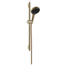 Hansgrohe Rainfinity Zestaw prysznicowy 130 3jet z drążkiem S Puro 65 cm PushSlider i tekstylnym wężem prysznicowym Designflex 160 cm Złoty Optyczny Polerowany - 895807_O1