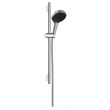 Hansgrohe Rainfinity Zestaw prysznicowy 130 3jet EcoSmart z drążkiem S Puro 65 cm PushSlider i tekstylnym wężem prysznicowym Designflex 160 cm Chrom - 895808_O1