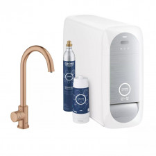 GROHE BLUE HOME - ZESTAW STARTOWY Z ZAWOREM SZTORCOWYM MONO SZCZOTKOWANY ZŁOTY - 793853_O1