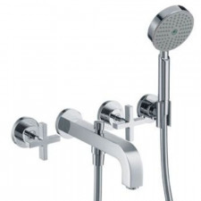 Axor Citterio 3-otworowa bateria ścienna do wanny chrom, montaż podtynkowy - 3290_O1