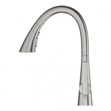 Grohe Zedra Jednouchwytowa bateria zlewozmywakowa, DN 15 z wyciąganą wylewką, stal nierdzewna