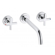Kludi Nova Fonte Classic Bateria umywalkowa uchwyty krzyżowe chrom