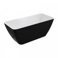 Omnires Parma Wanna Marble+, 159X70,5X62Cm, biała/Czarny Połysk
