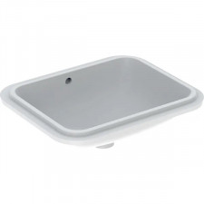 Geberit Variform Umywalka podblatowa, prostokątna, B53cm, H17.8cm, T44cm, z przelewem, bez otworu na baterię, szkliwiony spód