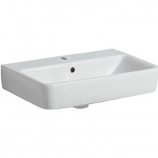 Geberit Selnova Compact Umywalka, B55cm, H17cm, T37cm, z przelewem, z otworem na baterię