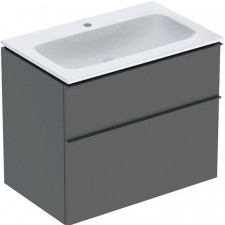 Geberit iCon Zestaw szafki pod umywalkę, B75cm, H63cm, T48cm, z dwoma szufladami, lava, uchwyt lava, z umywalką meblową,
