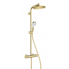 Hansgrohe Crometta zestaw prysznicowy z deszczownicą 24 cm złoty optyczny polerowany