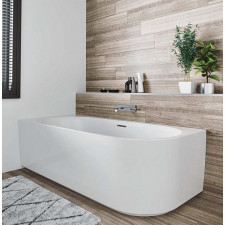 Riho DESIRE VELVET prawa akrylowa wanna narożna 184x84 biała matowa z syfonem