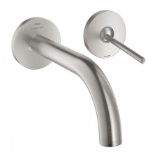 Grohe Atrio Classic 2-otworowa bateria umywalkowa podtynkowa, wylewka 185 mm, stal nierdzewna