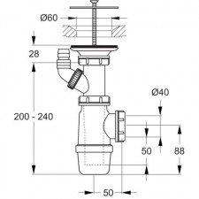 Ideal Standard syfon do zlewu service (p9770) vulcano chrom - 368234_O1