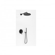 Kohlman Roxin Black Zestaw prysznicowy z deszczownicą 25cm czarny matowy - 819768_O1