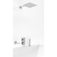 Kohlman Excelent kompletny zestaw natryskowy podtynkowy ze słuchawką, wylewką wannową i deszczownicą kwadratową 20x20cm - 760059_O1