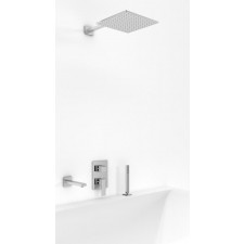 Kohlman Excelent kompletny zestaw natryskowy podtynkowy ze słuchawką, wylewką wannową i deszczownicą kwadratową 35x35cm - 760100_O1