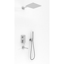 Kohlman Excelent kompletny zestaw natryskowy podtynkowy ze słuchawką, wylewką wannową i deszczownicą kwadratową 40x40cm - 760076_O1